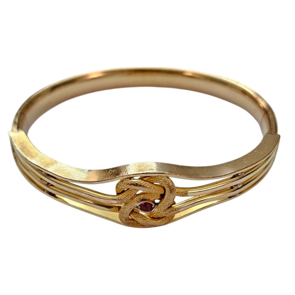 Cam And Co. Gold Filled Celtic Knot Design Hinged Bracelet, Signed